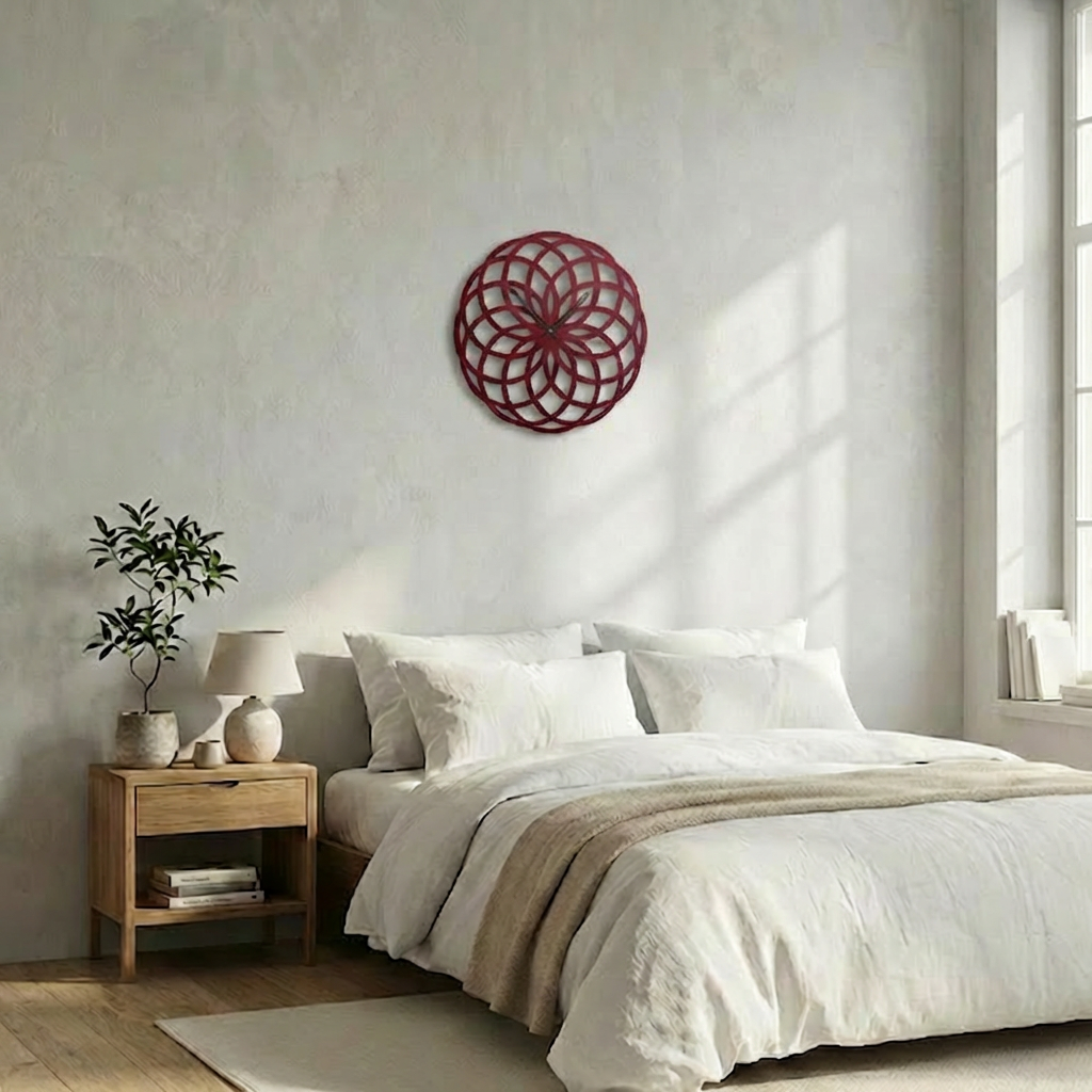 ساعة 48 حائط مودرين من الخشب بتصميم أنيق - الصورة 2