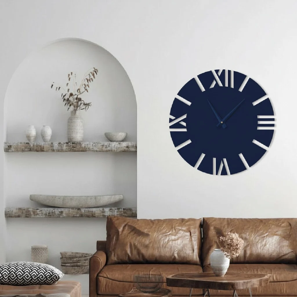 ساعة 20 حائط مودرين من الخشب بتصميم أنيق