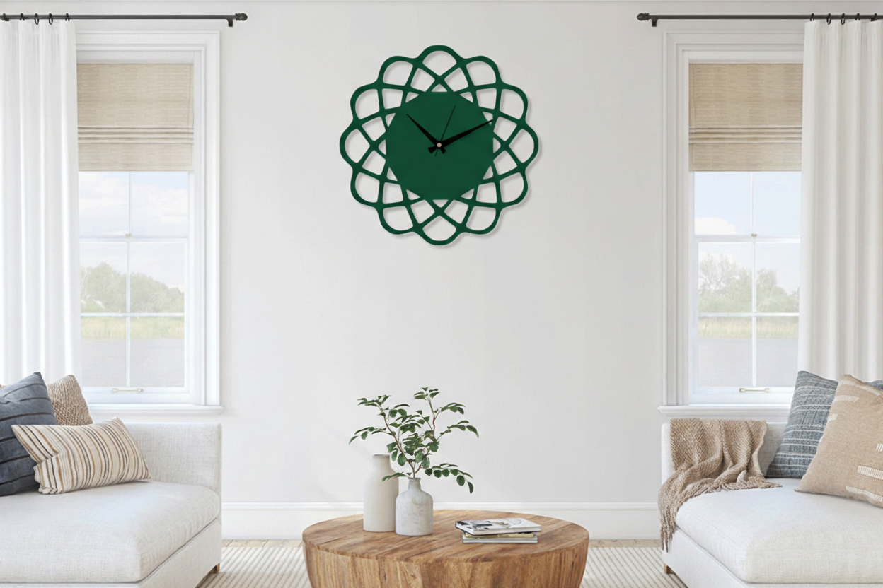 ساعة 35 حائط مودرين من الخشب بتصميم أنيق - الصورة 2