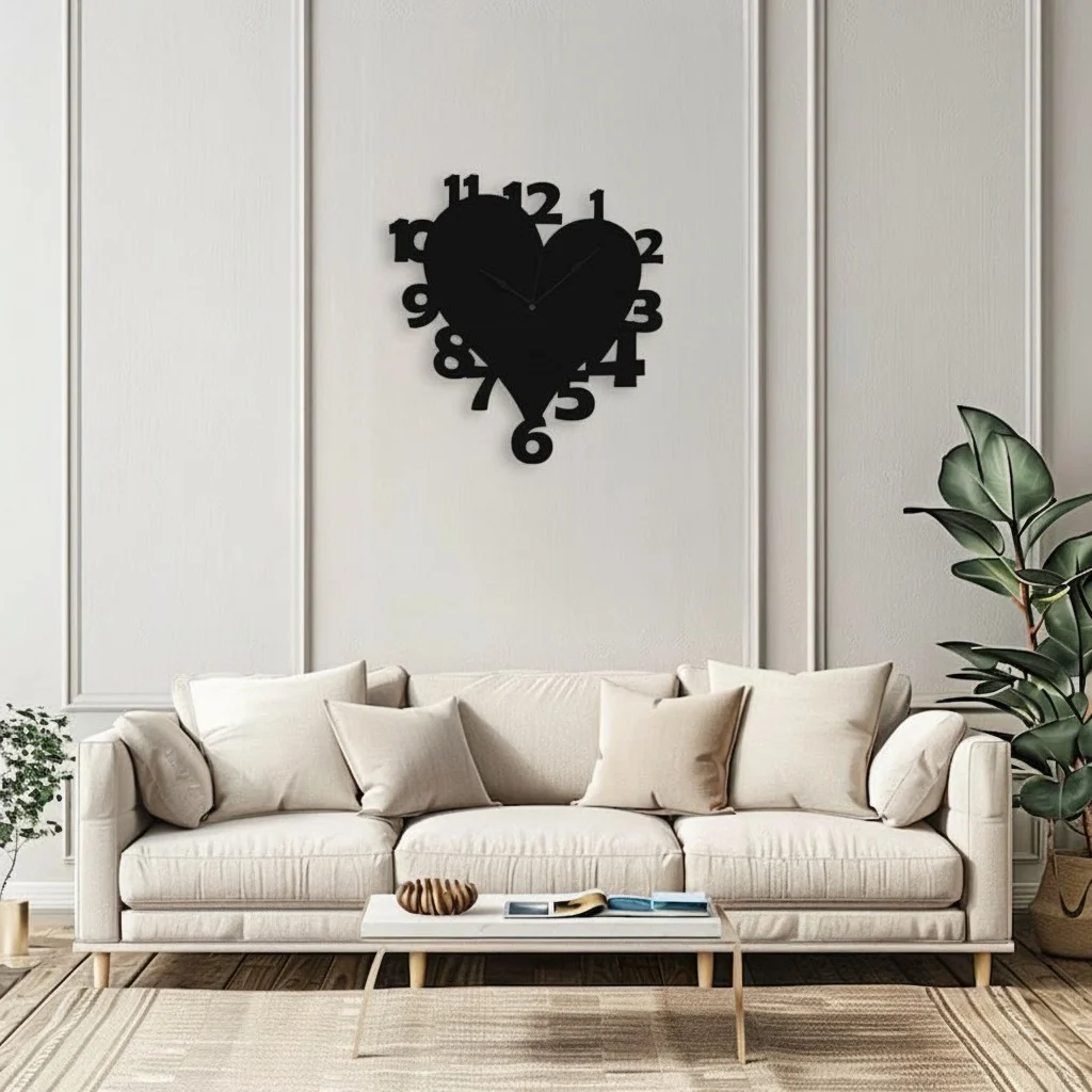 ساعة 18 حائط مودرين من الخشب بتصميم أنيق - الصورة 4