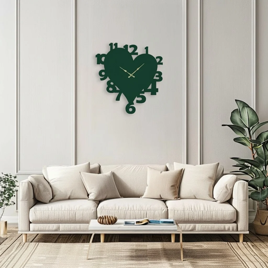 ساعة 18 حائط مودرين من الخشب بتصميم أنيق - الصورة 2