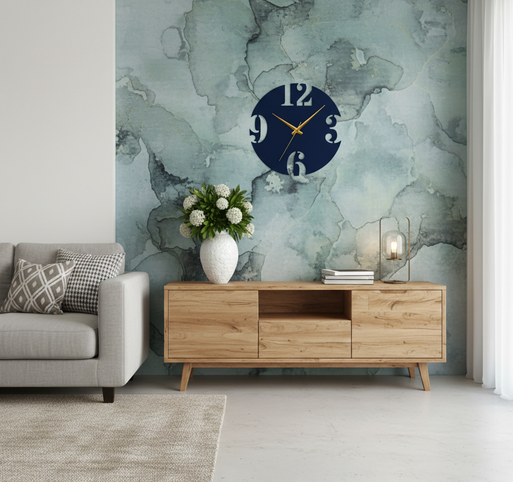 ساعة 29 حائط مودرين من الخشب بتصميم أنيق - الصورة 3