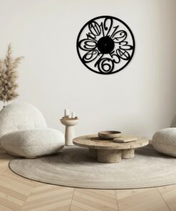 ساعة 22 حائط مودرين من الخشب بتصميم أنيق