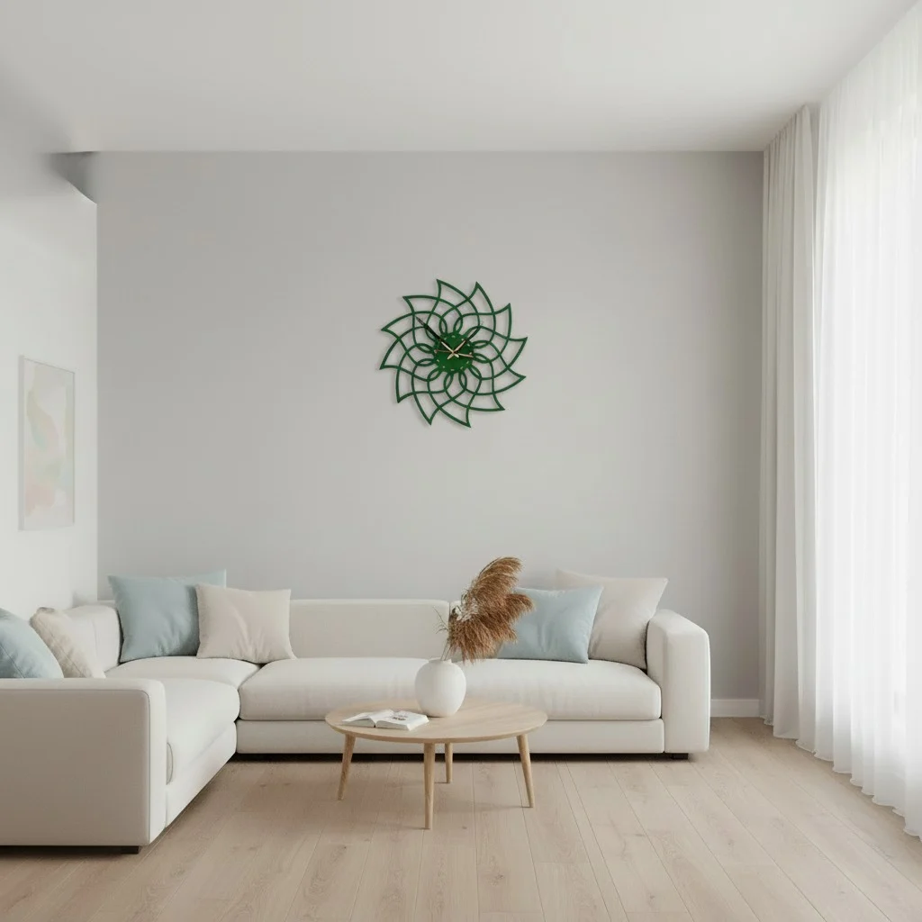 ساعة 26 حائط مودرين من الخشب بتصميم أنيق - الصورة 2