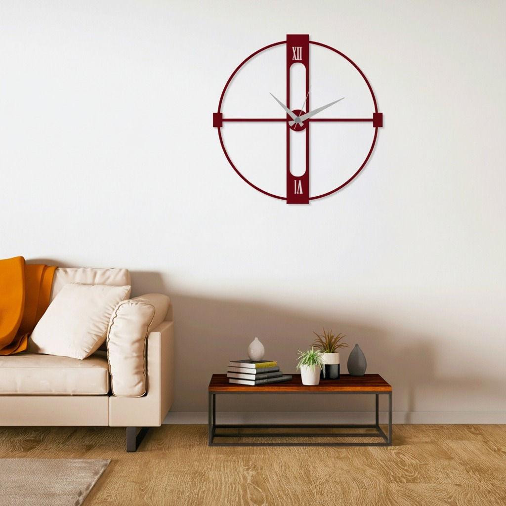 ساعة 23 حائط مودرين من الخشب بتصميم أنيق - الصورة 2