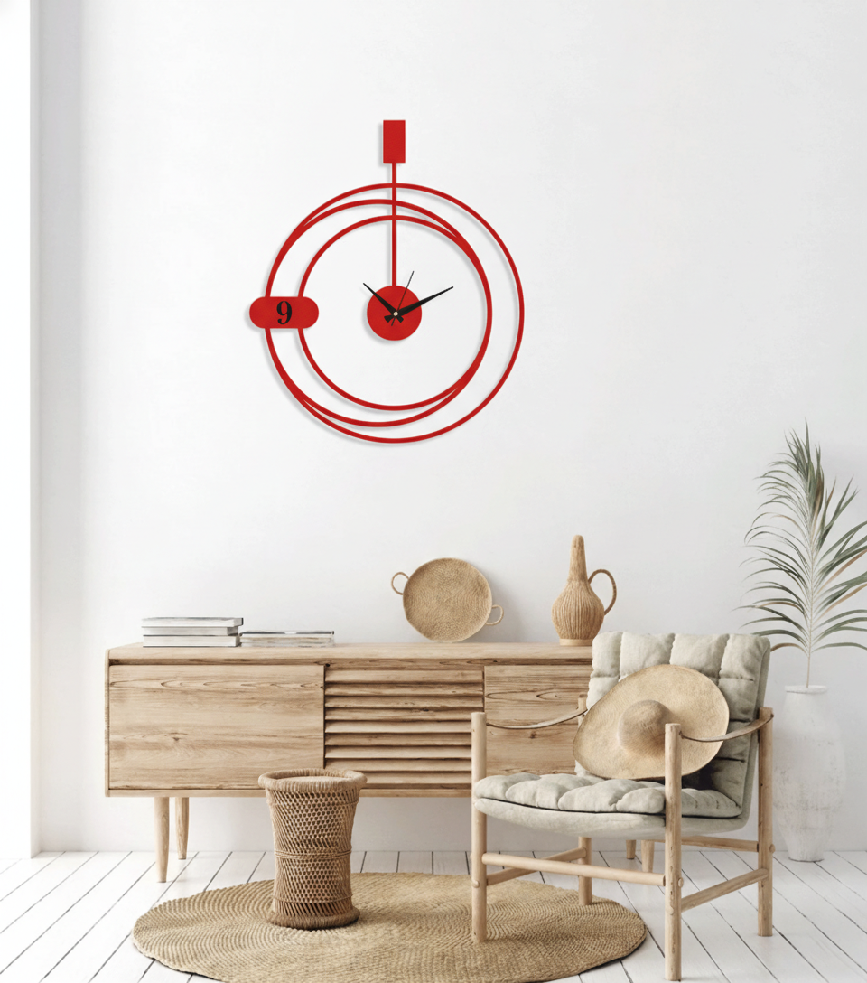 ساعة 43 حائط مودرين من الخشب بتصميم أنيق