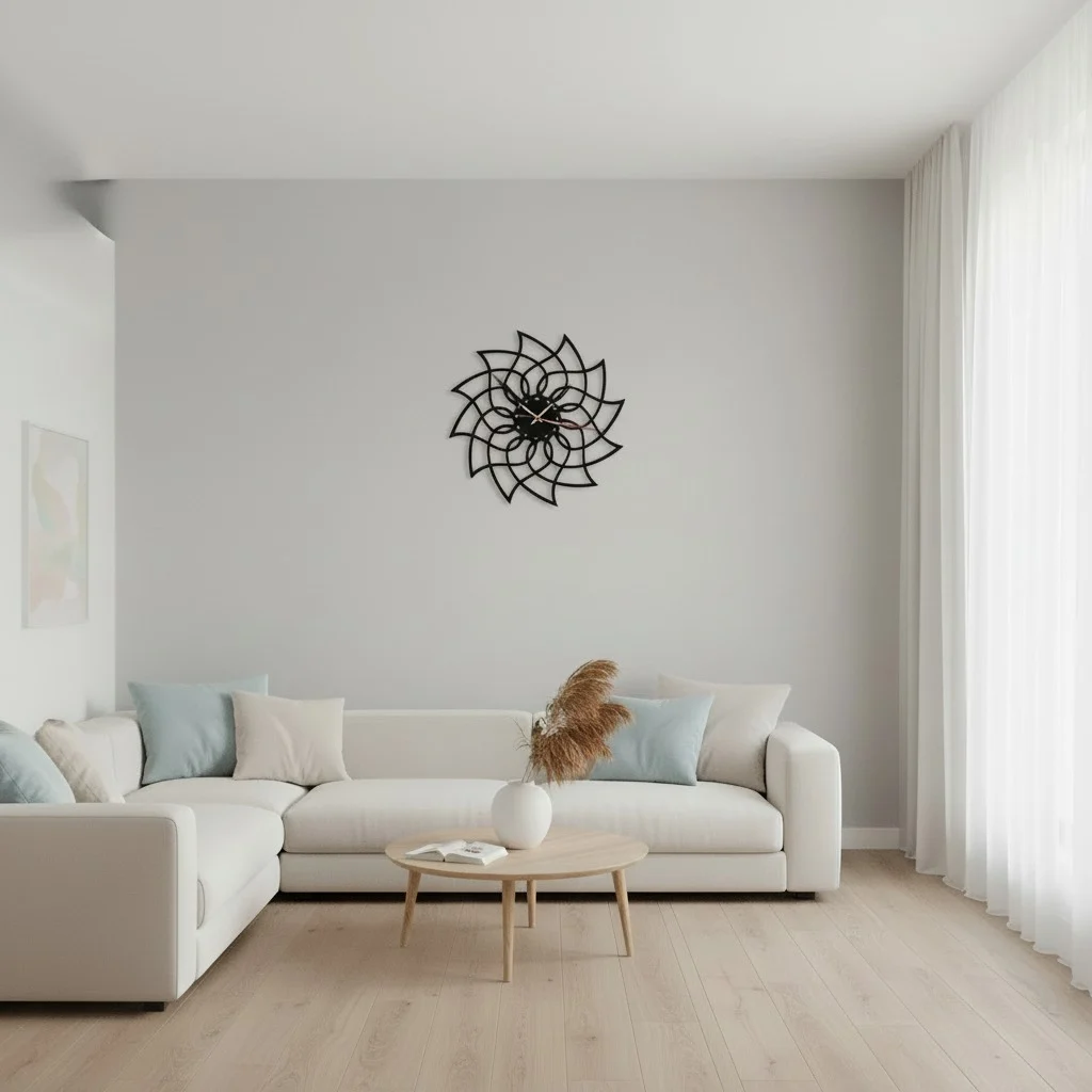 ساعة 26 حائط مودرين من الخشب بتصميم أنيق - الصورة 4