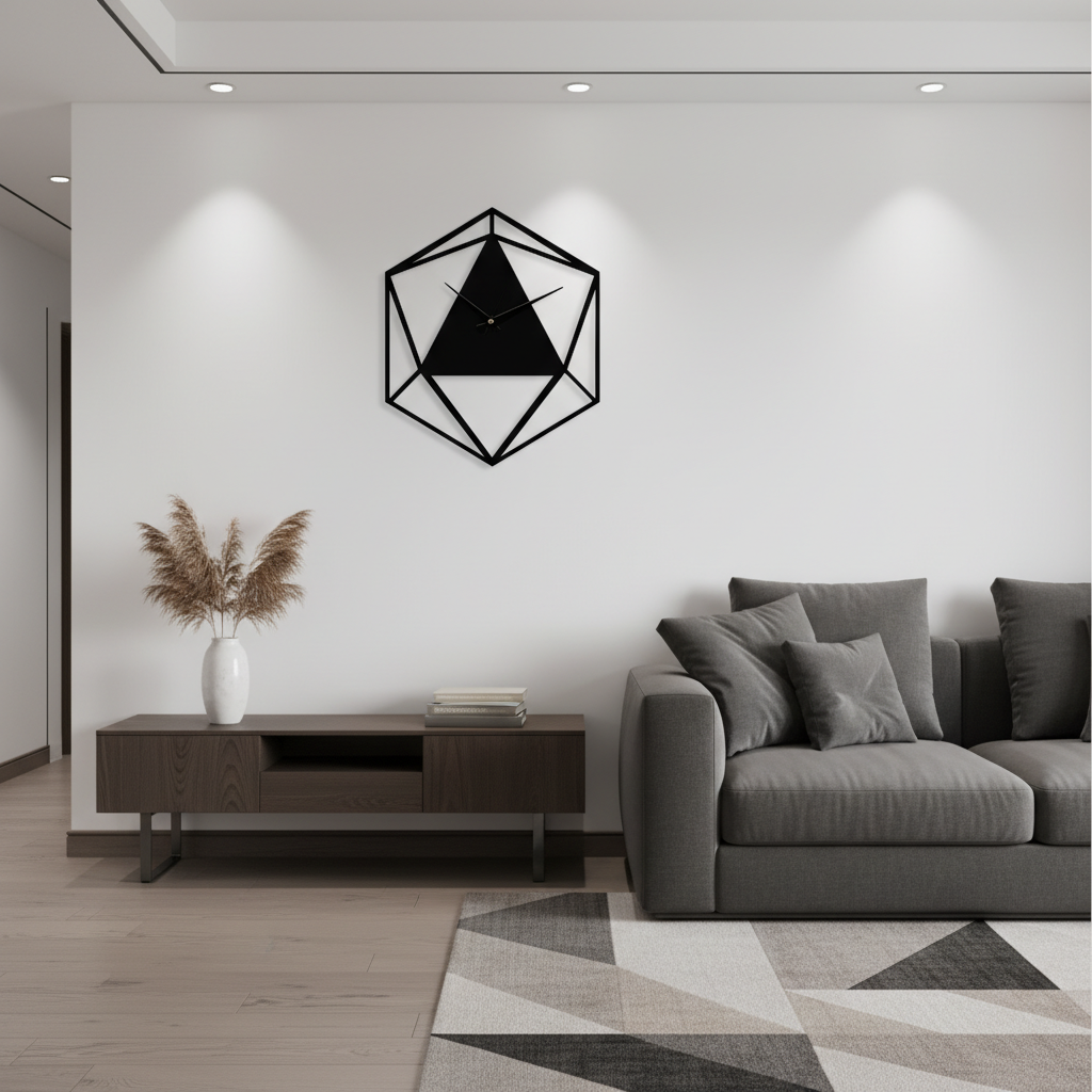 ساعة 34 حائط مودرين من الخشب بتصميم أنيق