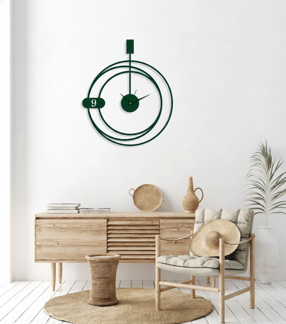 ساعة 43 حائط مودرين من الخشب بتصميم أنيق - الصورة 2
