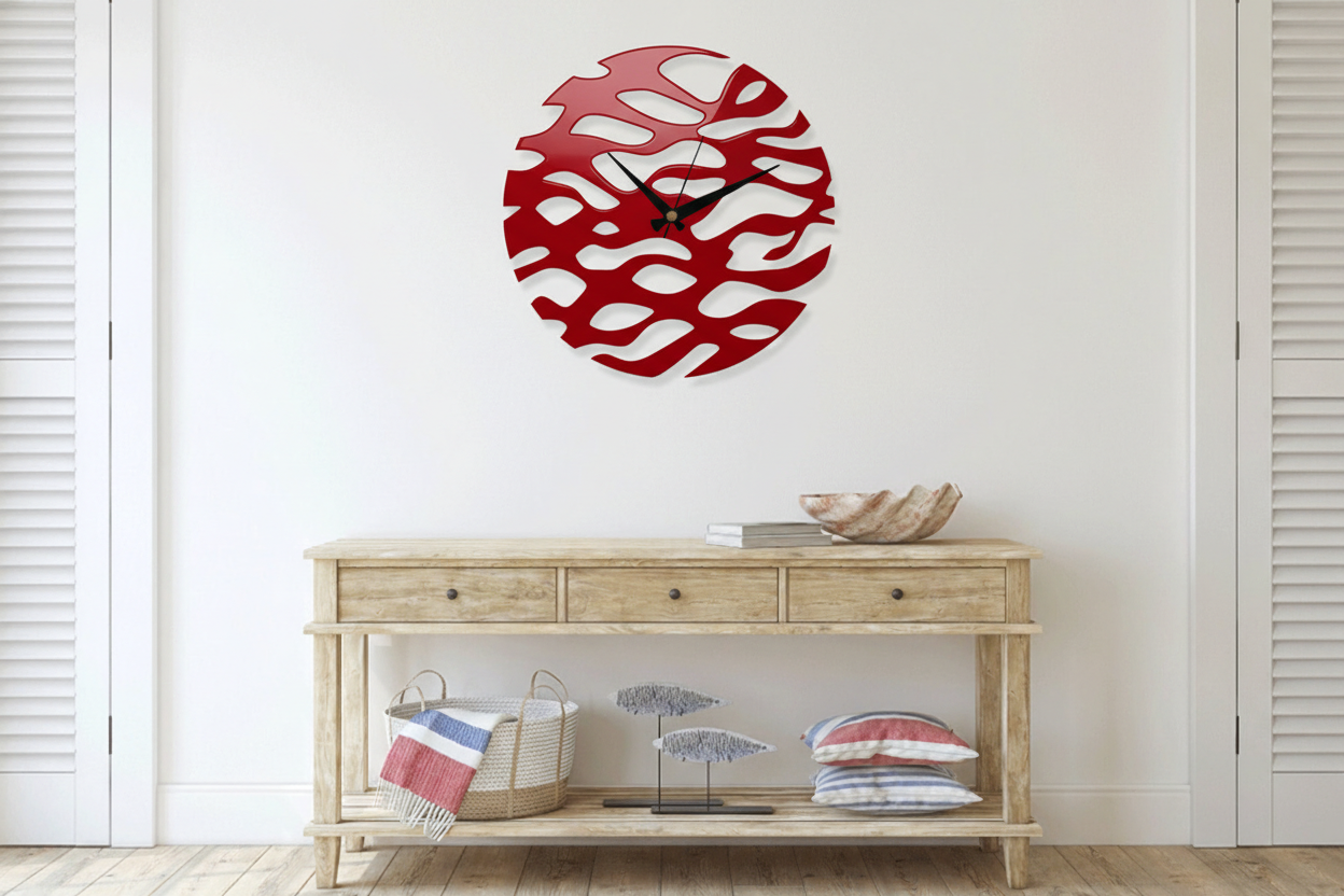 ساعة 39 حائط مودرين من الخشب بتصميم أنيق - الصورة 3