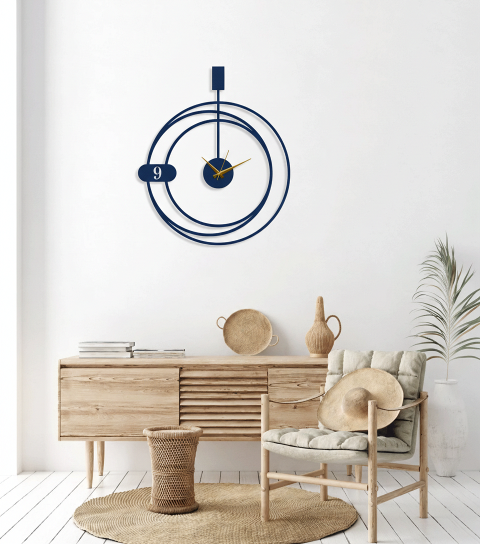 ساعة 43 حائط مودرين من الخشب بتصميم أنيق - الصورة 3