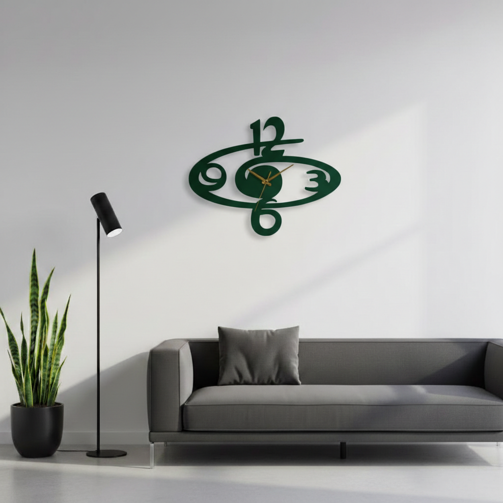 ساعة 30 حائط مودرين من الخشب بتصميم أنيق