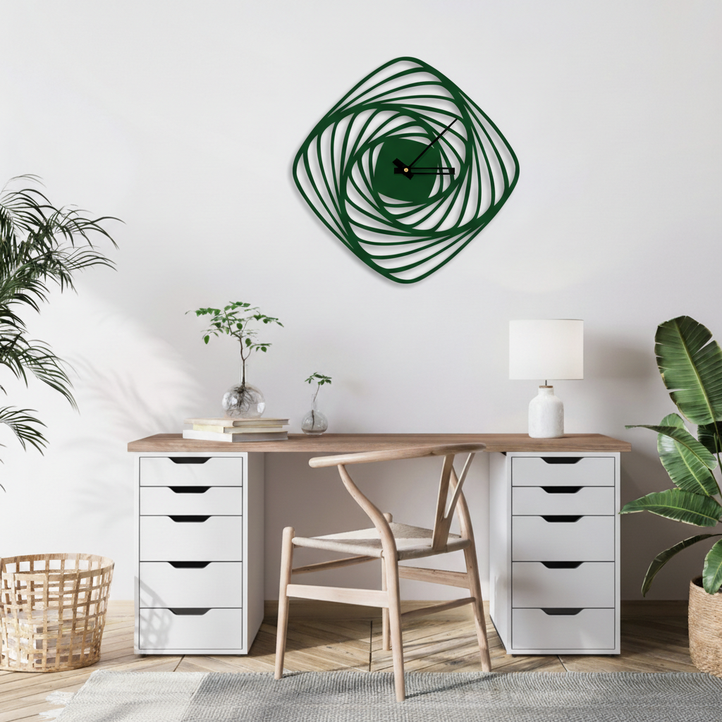 ساعة 20 حائط مودرين من الخشب بتصميم أنيق - الصورة 4