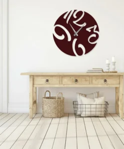 ساعة 06 حائط مودرين من الخشب بتصميم أنيق