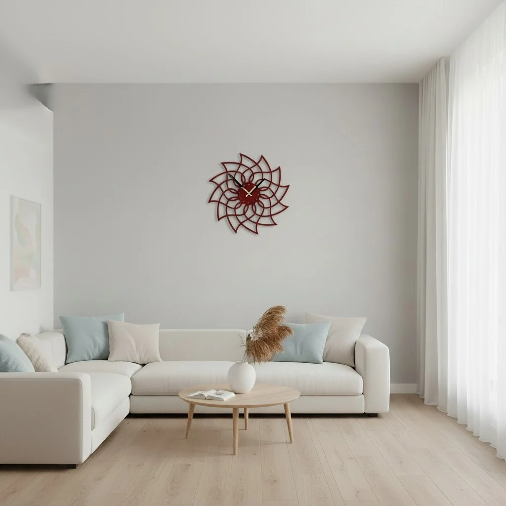 ساعة 26 حائط مودرين من الخشب بتصميم أنيق - الصورة 3