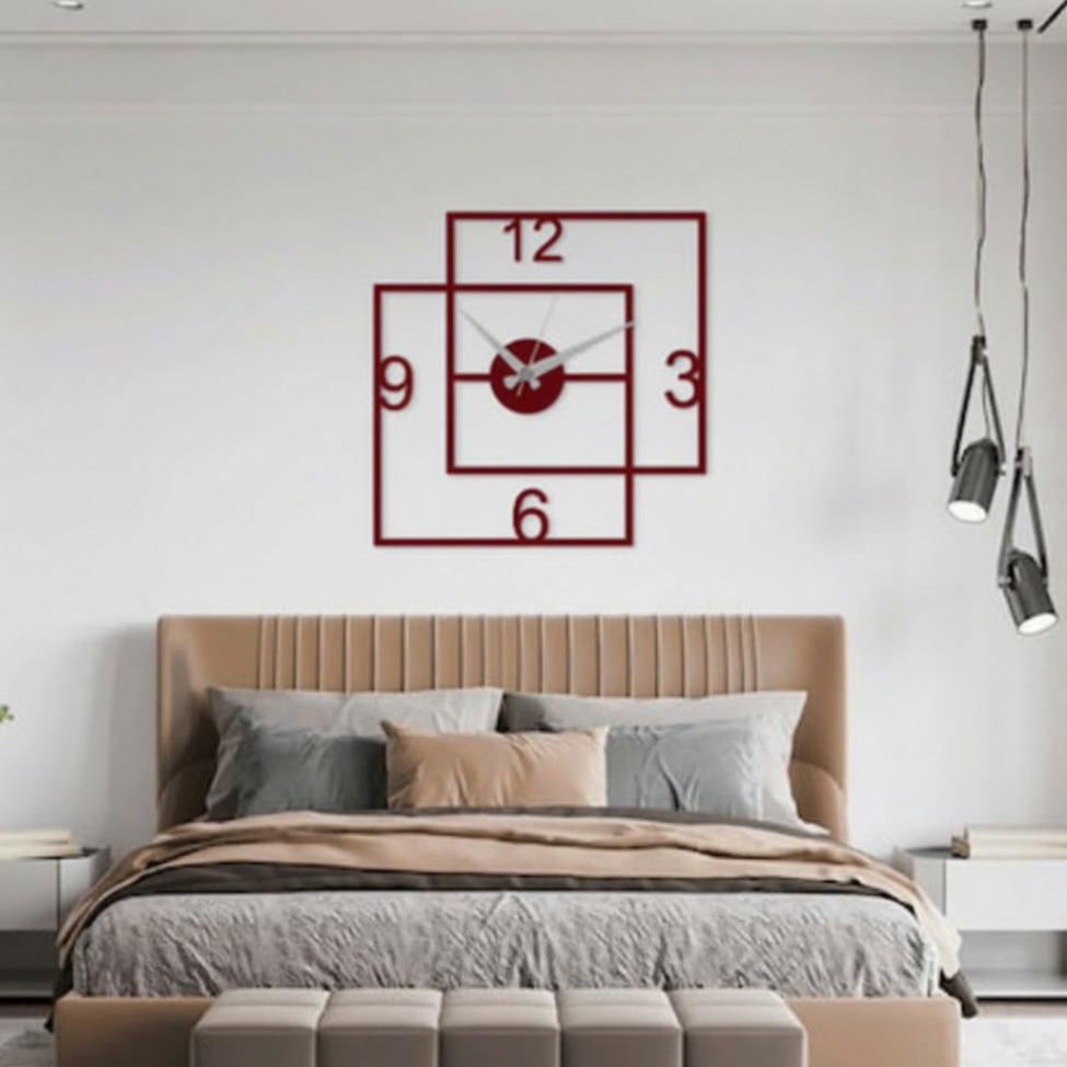 ساعة 11 حائط مودرين من الخشب بتصميم أنيق - الصورة 2