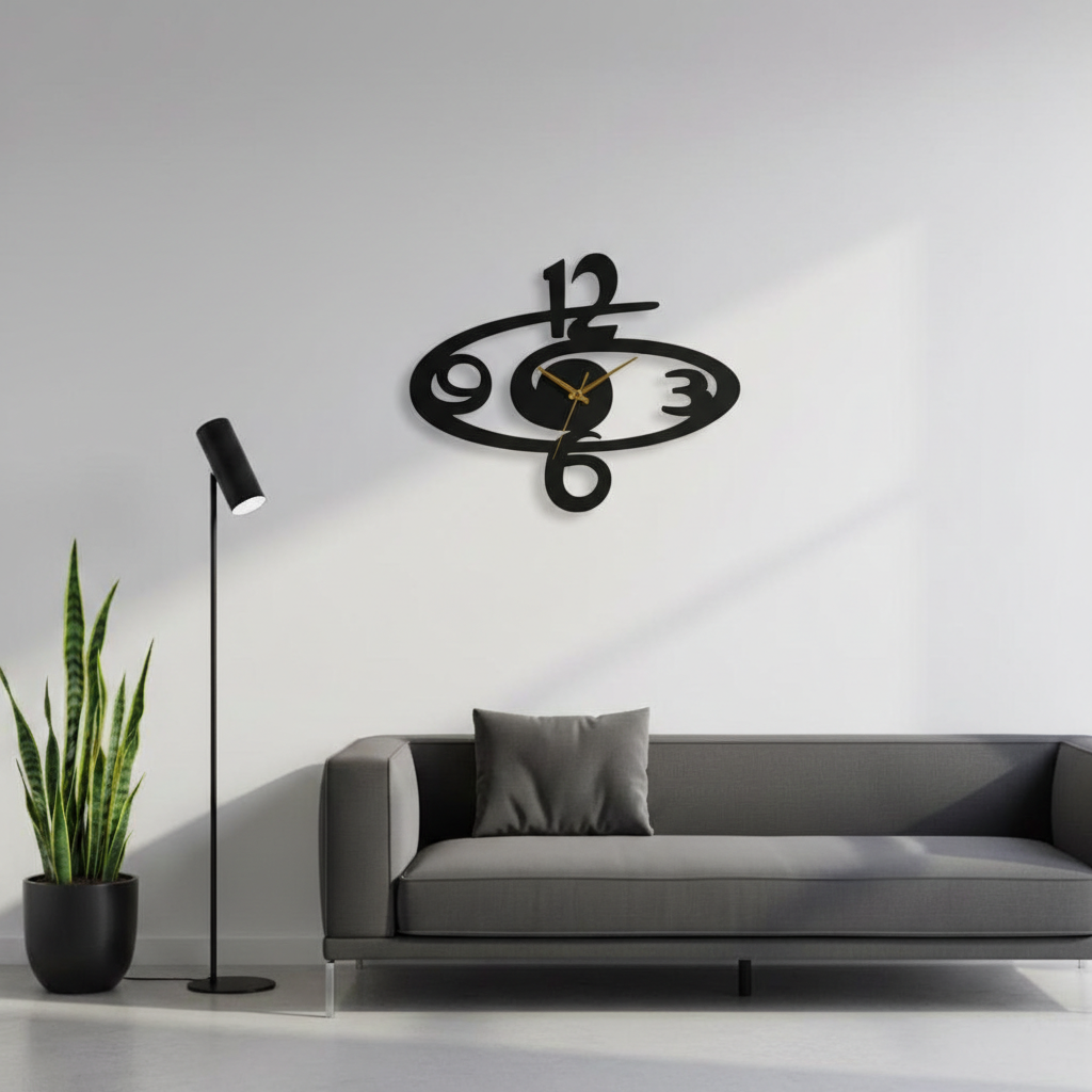 ساعة 30 حائط مودرين من الخشب بتصميم أنيق - الصورة 4