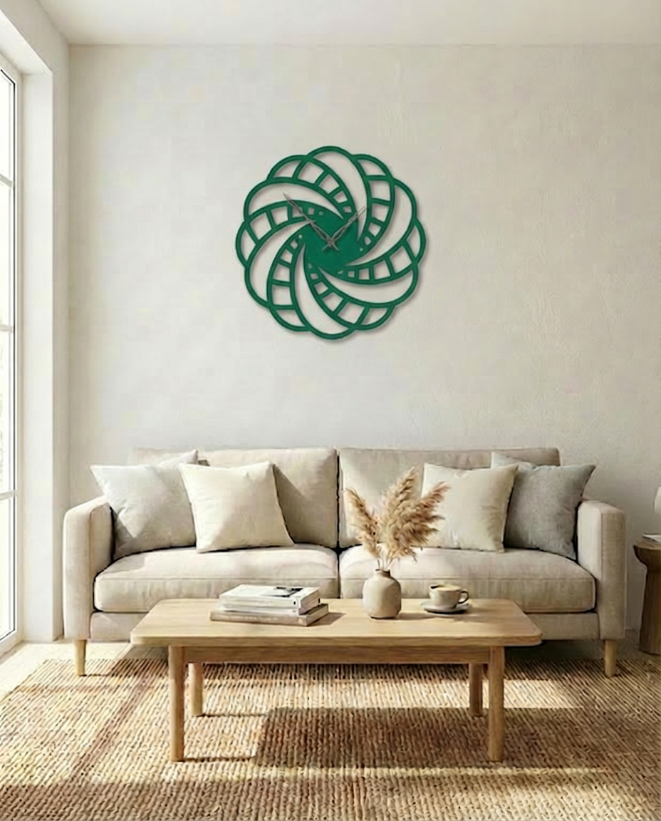 ساعة 47 حائط مودرين من الخشب بتصميم أنيق - الصورة 4